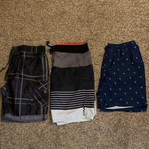 Men's Swim Trunks Set - Black, Gray, and Navy